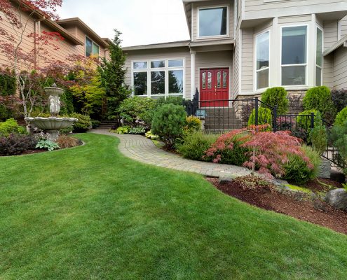 Front House Landscape Design and Interlocking