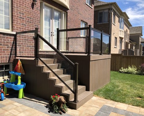 Composite deck with steps