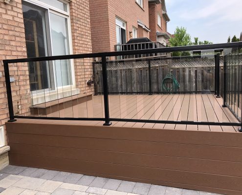 Composite deck with railings