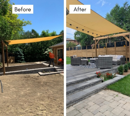 AHS patio before after