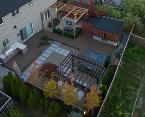 luxurious backyard landscaping interlocking renovation lawerence park zen