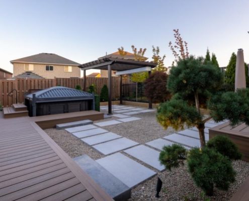 zen backyard landscaping luxurious interlocking renovation lawerence park