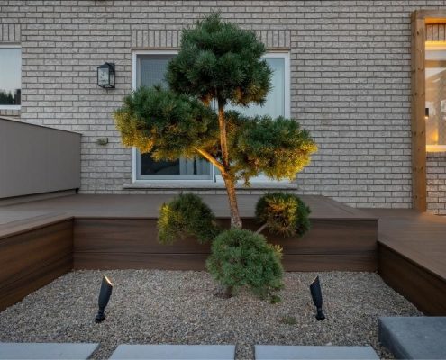 zen luxurious backyard landscaping interlocking park renovation lawerence