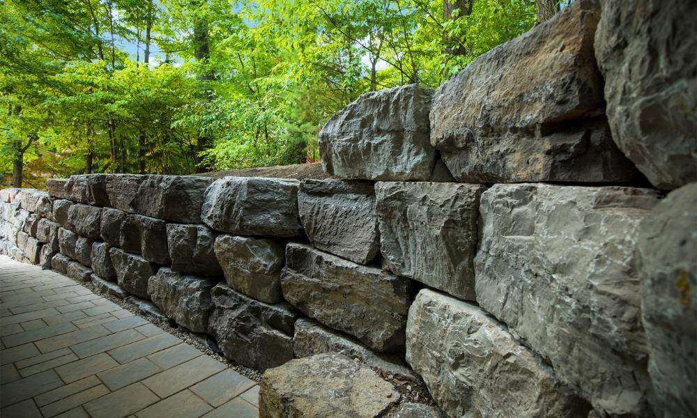 AHS Breathtaking Custom Retaining Wall Stones Steps Landscaping Project Lisgar 1