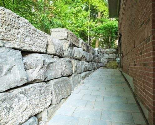 Breathtaking Custom Retaining AHS Wall Stones Steps Landscaping Project Lisgar 1