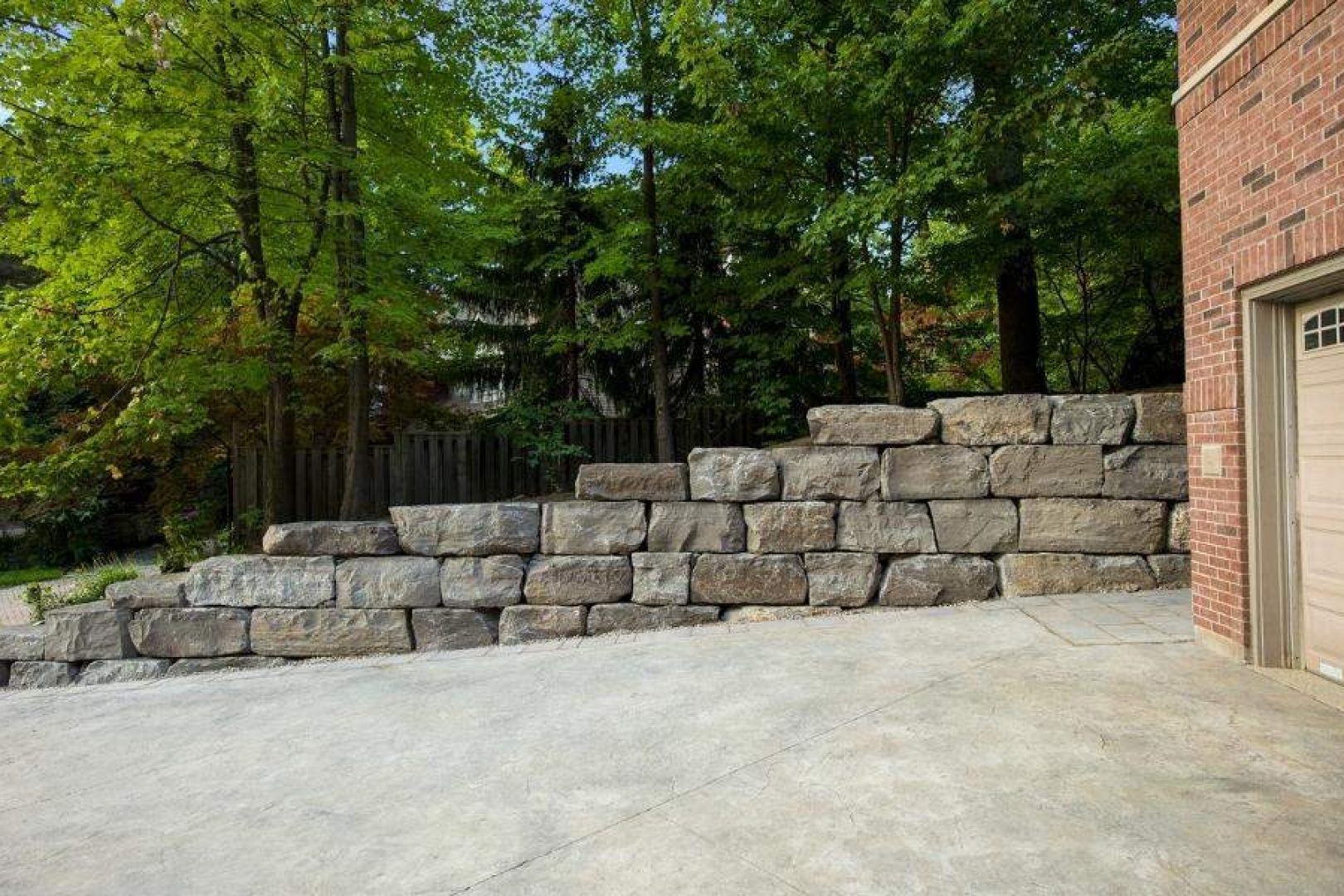 Breathtaking Custom Retaining Wall Stones Steps Landscaping Project Lisgar AHS 1