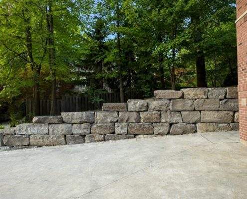 Breathtaking Custom Retaining Wall Stones Steps Landscaping Project Lisgar AHS 1