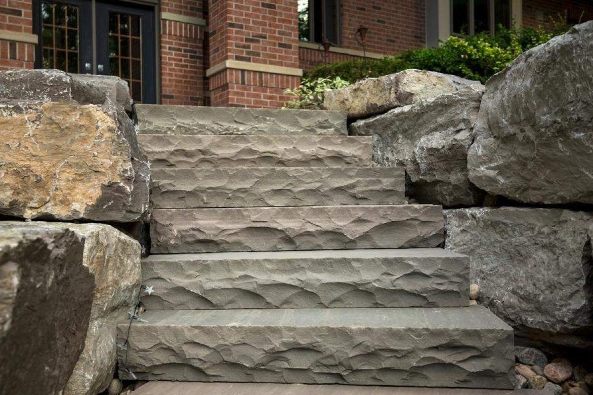 Breathtaking Retaining Wall Stones Custom Steps Landscaping Project Lisgar 1