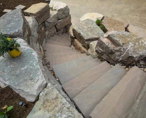 Custom Retaining Wall Stones Steps Landscaping Project Lisgar breathtaking 1