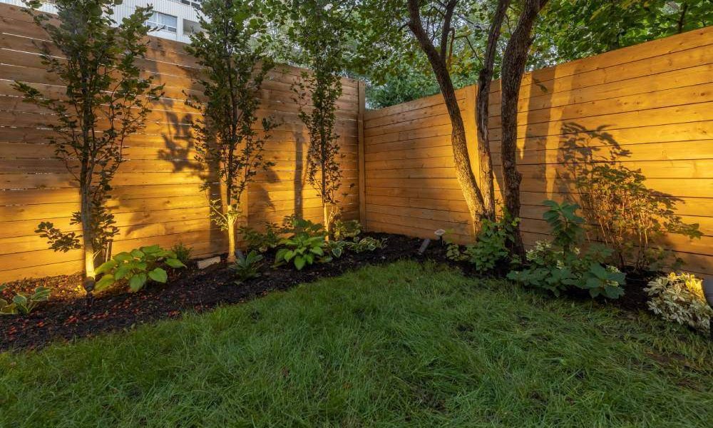 custom fence in backyard