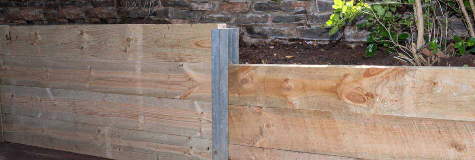 wooden retaining wall banner