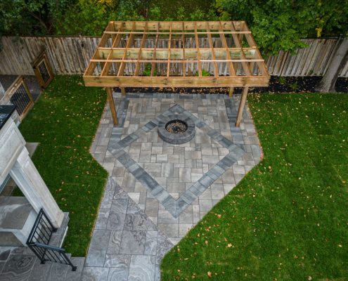 cozy stone block patio transformation