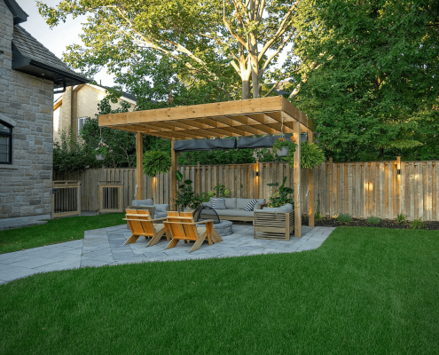 toronto firepit and pergola landscaping ideas