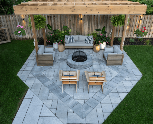 unique custom firepit and pergola toronto