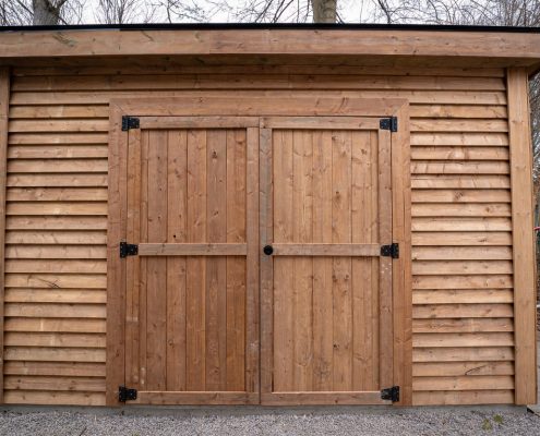 backyard wooden shed