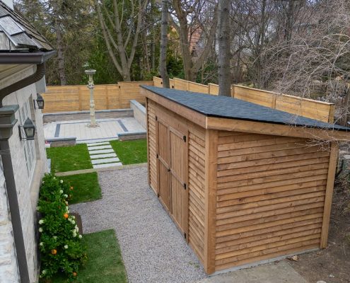 custom wood shed backyard