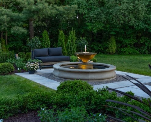 interlinked patio custom fountain