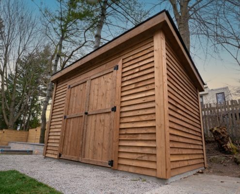 pressure treated wooden shed