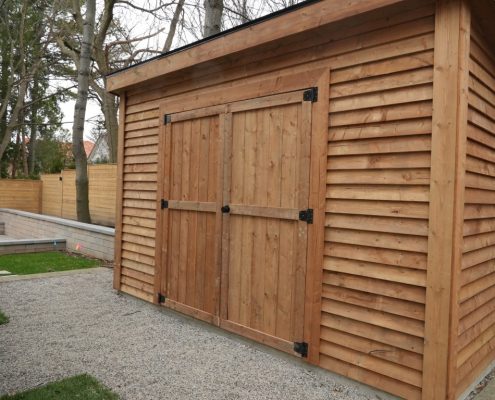 rustic wooden shed