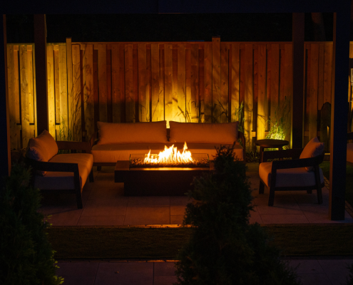 backyard firepit installation