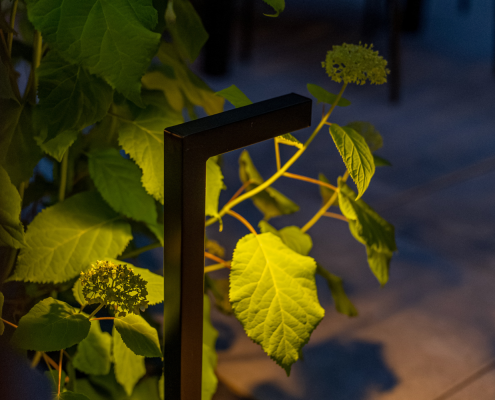 evening pool lighting