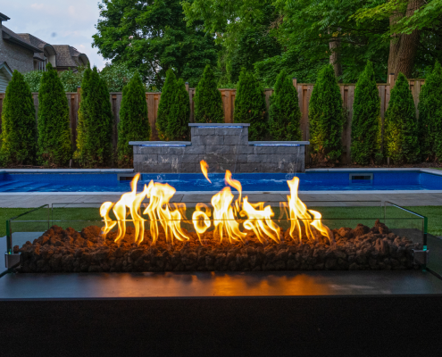 firepit and pool combo installation