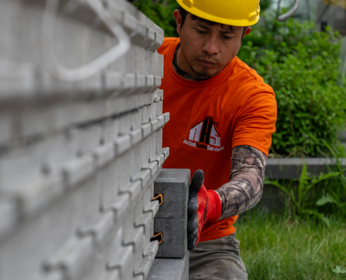 geogrid reinforced retention wall