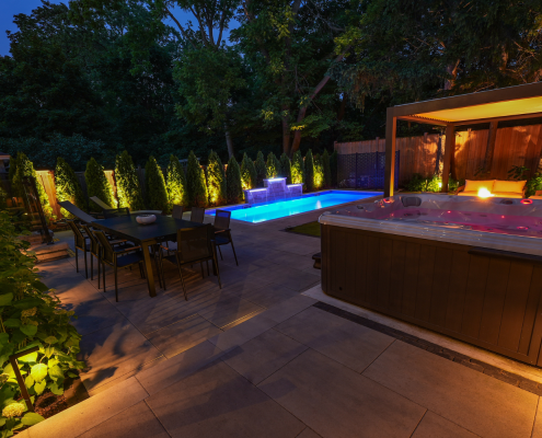 outdoor hot tub area