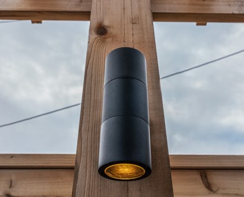 stylish backyard walkway lighting