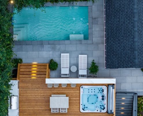 Outdoor pool and spa