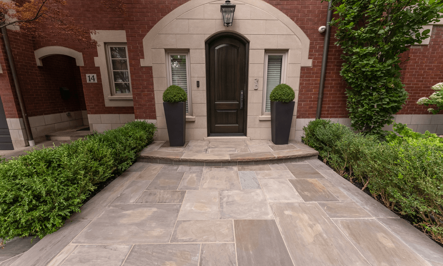 flagstone walkway entryway installation