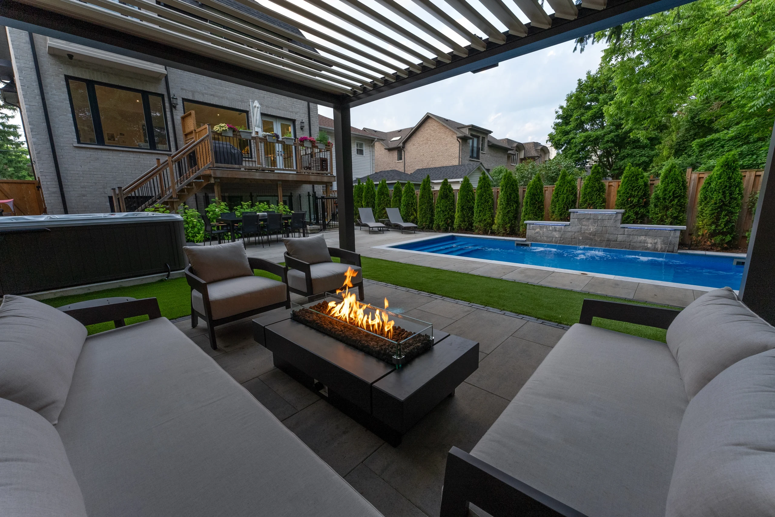 landscaping design with firepits and fireplaces