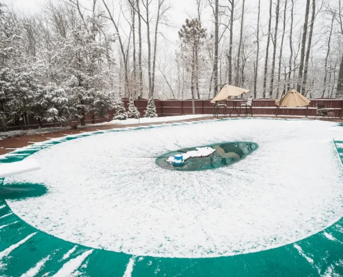 winter pool cover installation toronto gta