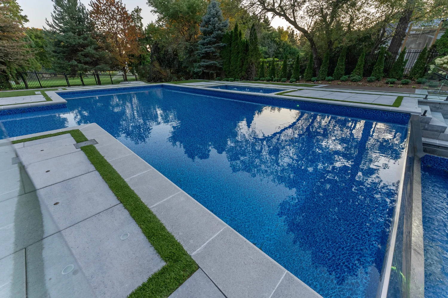 backyard pool interlocking stone design