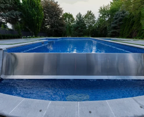 backyard pool water feature