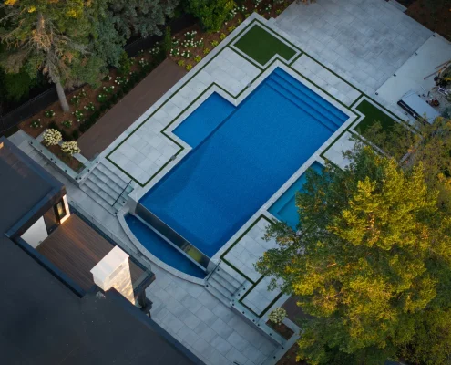 modern swimming pool installation