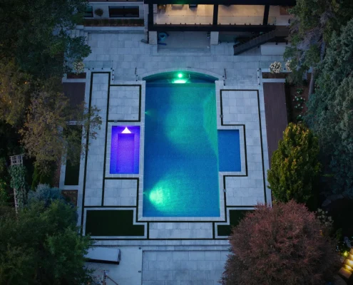 stainless steel waterfall for backyard pool