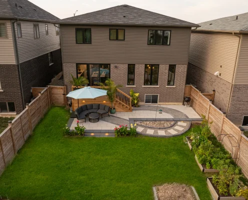 stylish landscaping and lighting on Vaughan patio