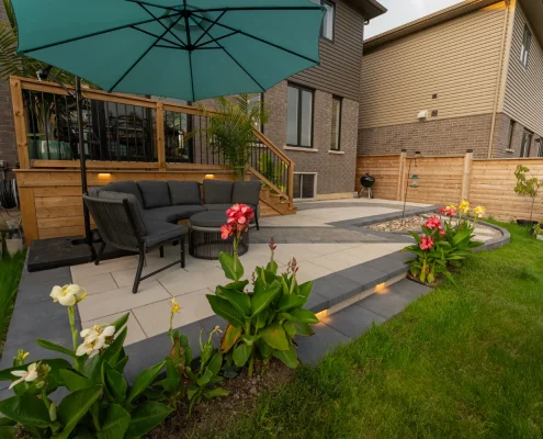 unique patio design with landscaping in Vaughan