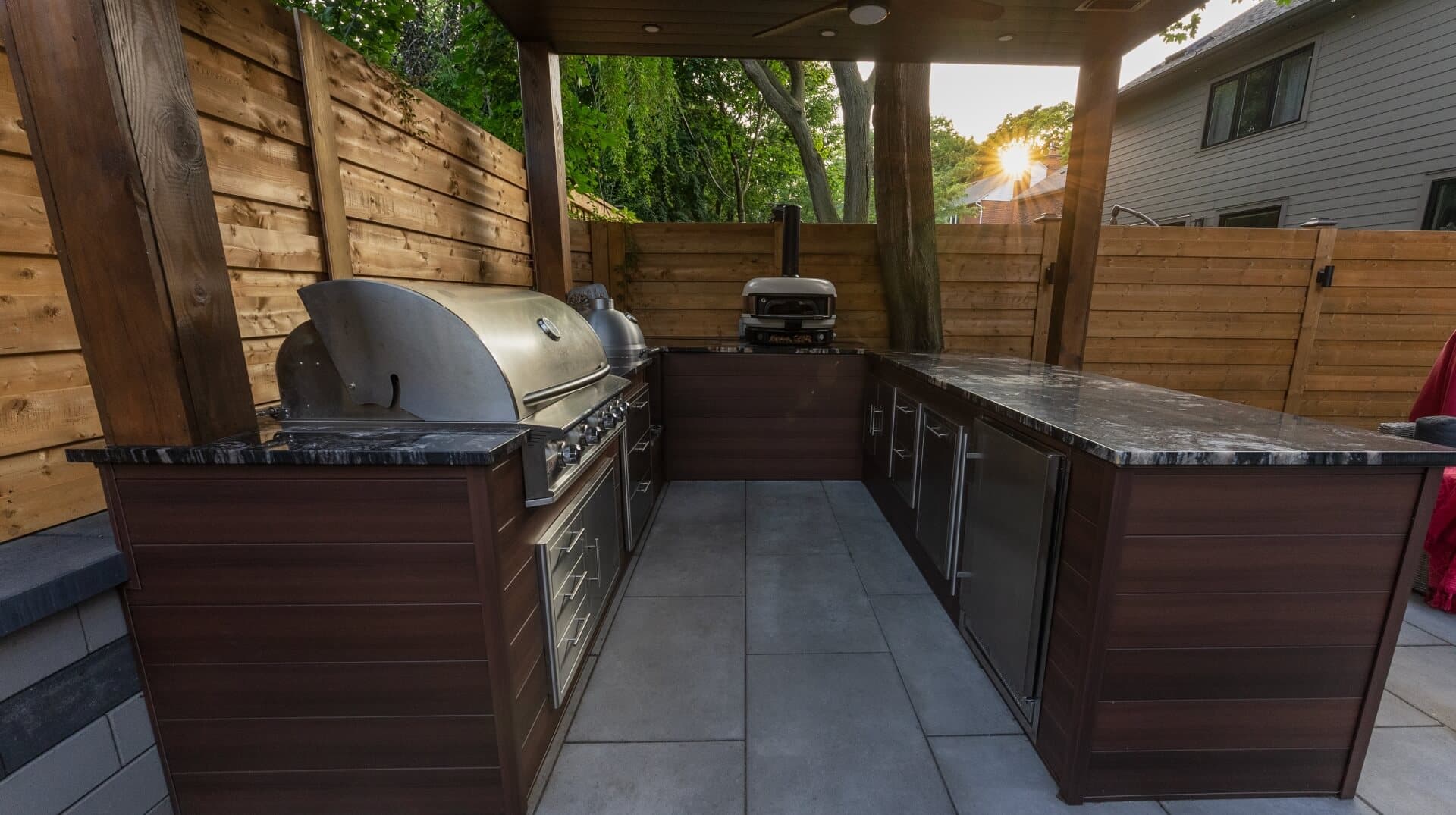 Outdoor pizza prep station