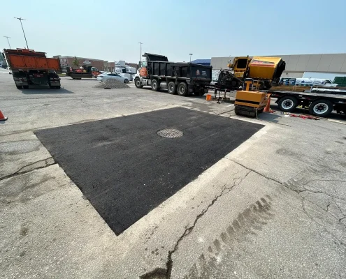 rectangular pothole cut clean edges preparation