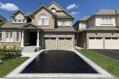 Double-Car Driveway with Beautiful White Interlock Sealed to Perfection