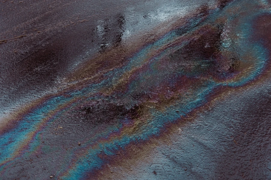 oil stain damage on asphalt