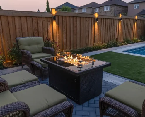 Backyard fence landscaping Backyard fence landscaping