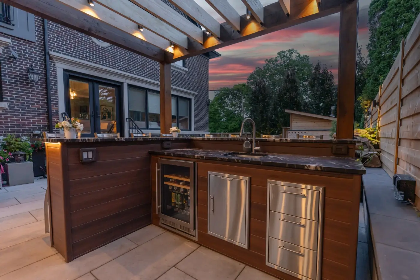 beautiful backyard kitchen