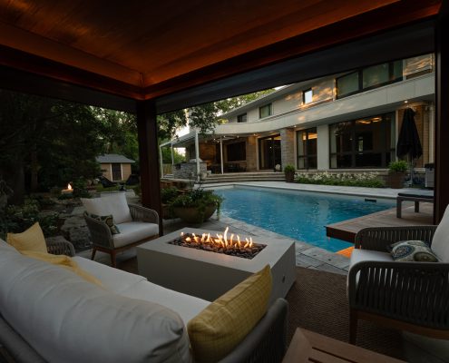 backyard oasis at golden hour 530d