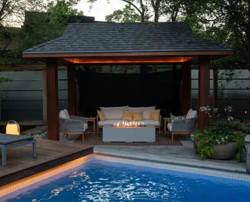 backyard oasis at golden hour 3kws