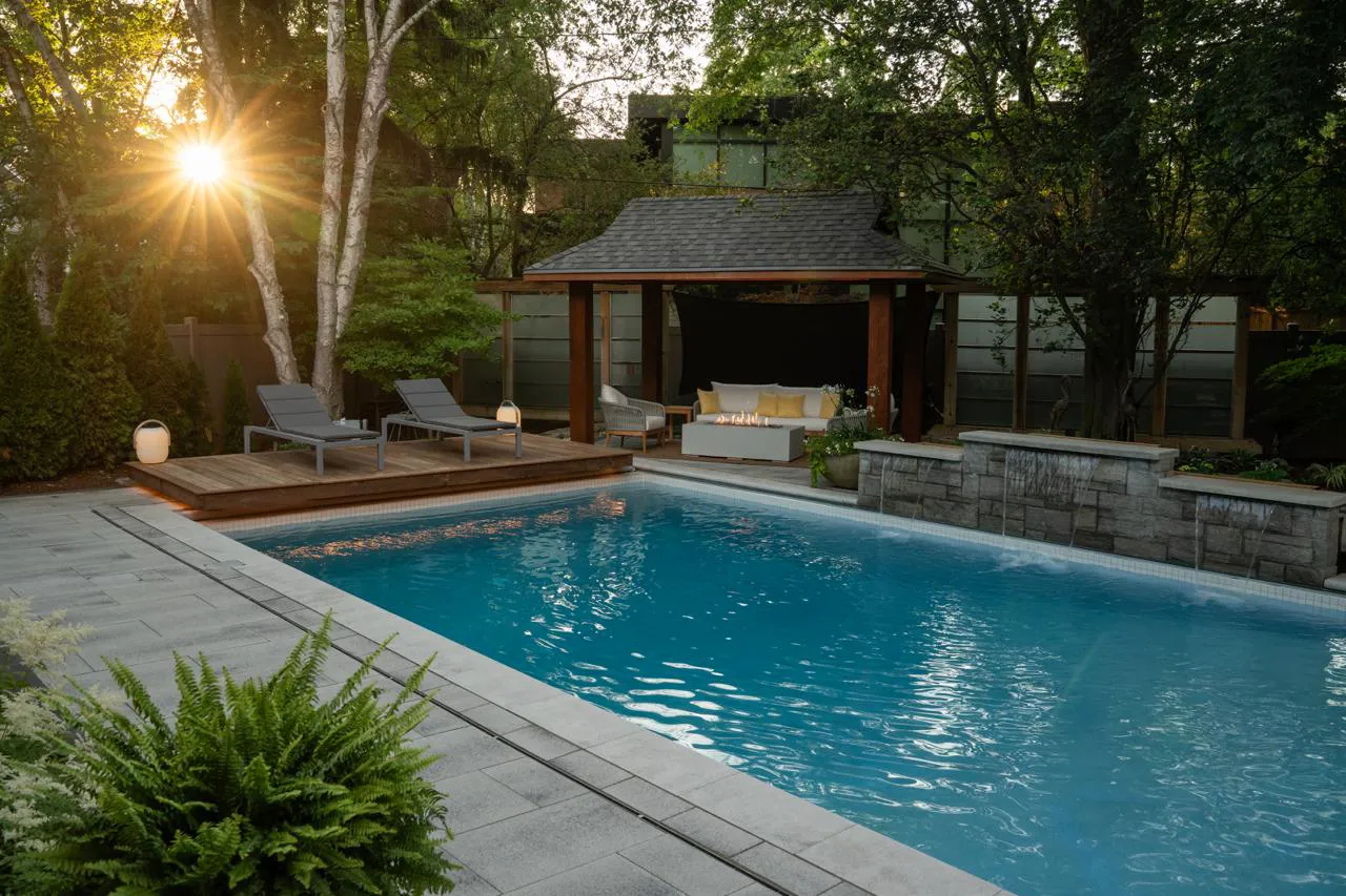 backyard oasis at golden hour 43l2