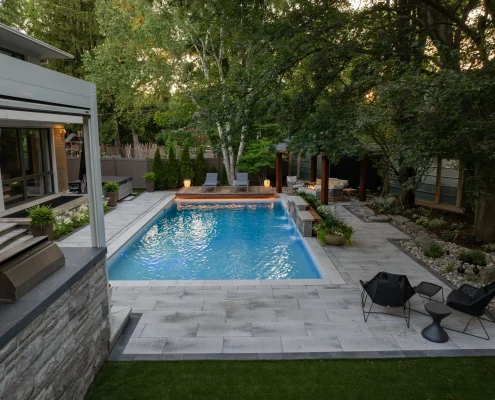 backyard oasis at golden hour 542;