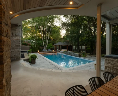 backyard oasis at golden hour fdf